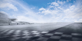 蓝色灰色简约赛道跑道天空赛车起跑线展板背景汽车背景